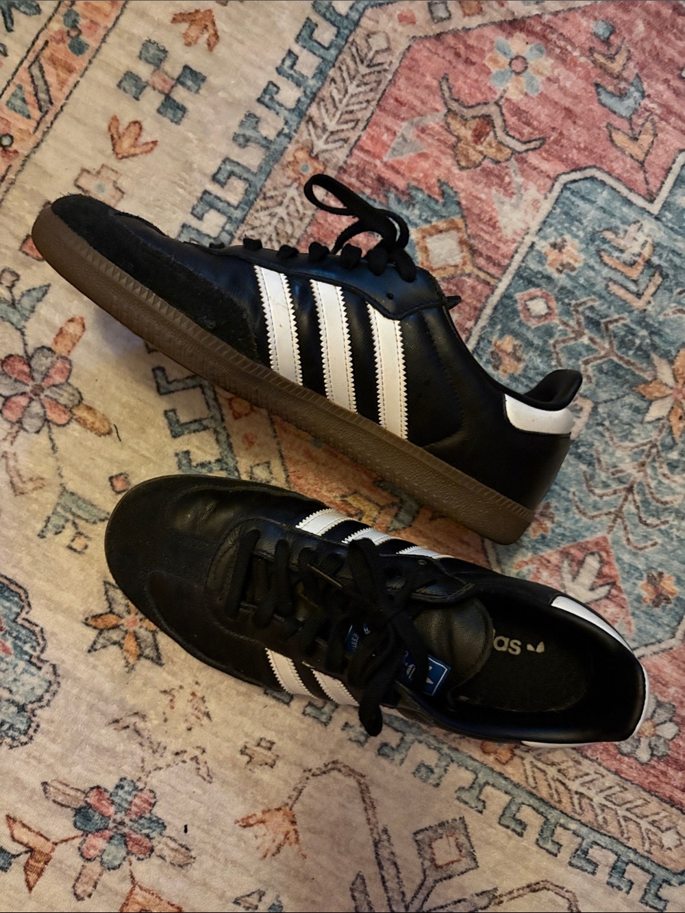 Adidas Sambas Black and White Athletic Shoes - Picture 3 of 3